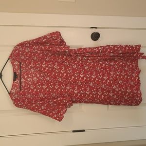 Sanctuary Red Floral Dress, size XL, Faux Wrap